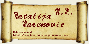 Natalija Marenović vizit kartica